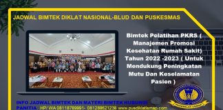 Info Bimtek Pelatihan PKRS ( Manajemen Promosi Kesehatan Rumah Sakit) Tahun 2022 -2023