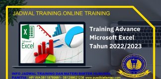 Info Training Advance Microsoft Excel Tahun 2022/2023