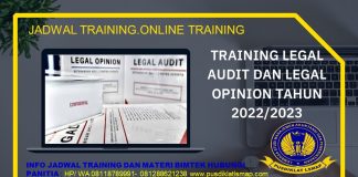 INFO TRAINING LEGAL AUDIT DAN LEGAL OPINION TAHUN 2022/2023