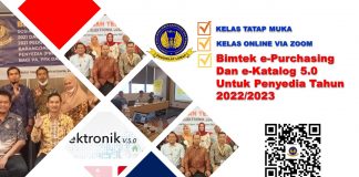 Info Bimtek e-Purchasing Dan e-Katalog 5.0 Untuk Penyedia Tahun 2022/2023