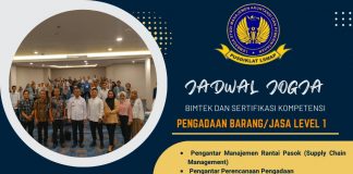Bimtek Ujian Sertifikasi Pengadaan Barang Dan Jasa Pemerintah Level 1 Jadwal Yogyakarta Tahun 2023