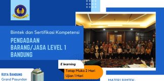 Jadwal Bimtek Sertifikasi Pengadaan Barang Dan Jasa Pemerintah Level 1 Bandung Tahun 2023