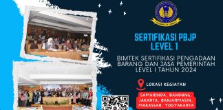 Info Bimtek Sertifikasi Pengadaan Barang & Jasa Pemerintah PBJP Level 1 LKPP Tahun 2024
