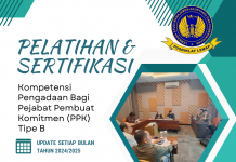 Pelatihan Dan Sertifikasi Kompetensi Pengadaan Bagi Pejabat Pembuat Komitmen (PPK) Tipe B Tahun 2024