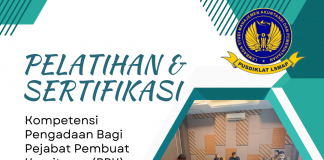 Pelatihan Dan Sertifikasi Kompetensi Pengadaan Bagi Pejabat Pembuat Komitmen (PPK) Tipe B Tahun 2024