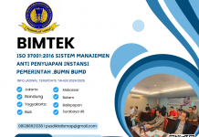 Bimtek Pelatihan Penerapan standar ISO 37001 Sistem Manajemen Anti Penyuapan (SMAP) Untuk Aparatur Instansi Pemerintah 2024 - 2025