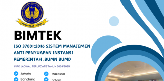 Bimtek Pelatihan Penerapan standar ISO 37001 Sistem Manajemen Anti Penyuapan (SMAP) Untuk Aparatur Instansi Pemerintah 2024 - 2025