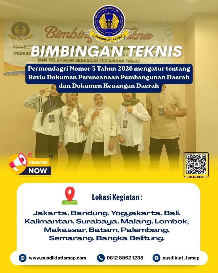Bimtek Nasional Permendagri Nomor 3 Tahun 2026 adalah peraturan tentang Reviu Dokumen Perencanaan Pembangunan Daerah dan Dokumen Keuangan Daerah Bagi APIP Daerah 2026